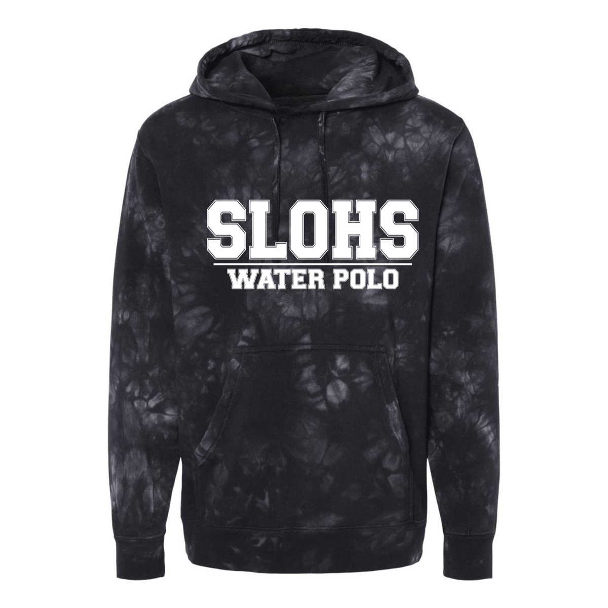 SLOHS Water Polo (White Ink) Independent Tie Dye Hoodie - Black