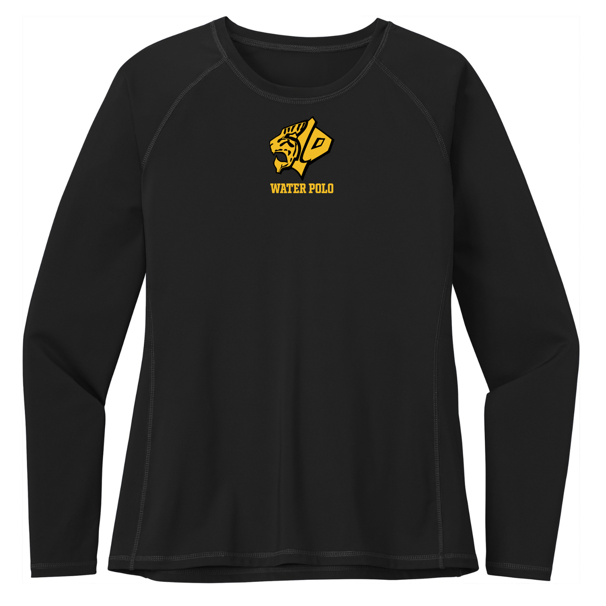 UPF50 Women's Tiger Water Polo Long Sleeve Rashguard - Black