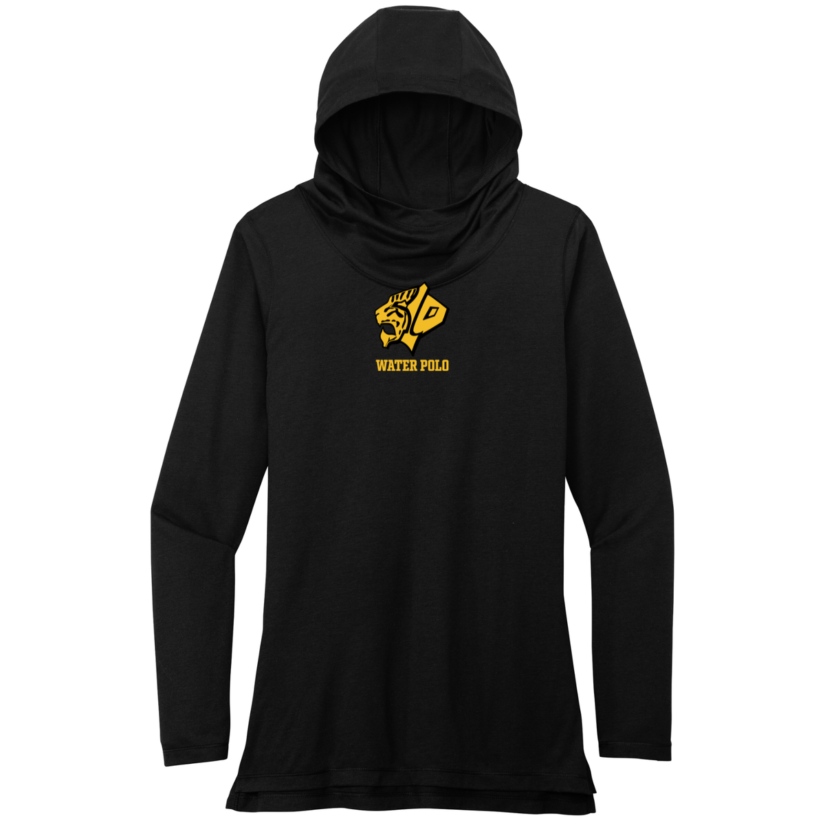 Women's Tiger Water Polo Wicking Long Sleeve Hoodie - Black