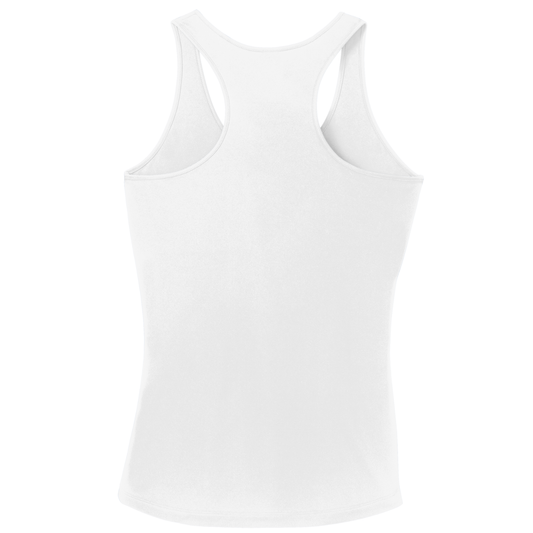 Women's Dri Fit T-Back Dig Deep Volleyball Circle Logo Tank - White