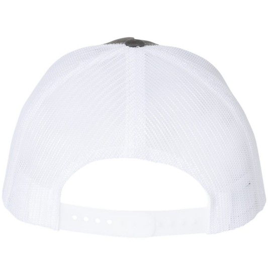 Paseo Aquatics White Logo Richardson 5 Panel Trucker - Charcoal/White