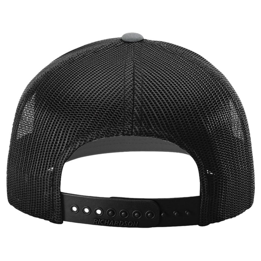 Paseo Aquatics Richardson 5 Panel Premium Patch Trucker - Charcoal/Black