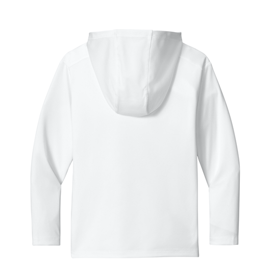 YOUTH UPF 50 CVP Long sleeve Performance Hoodie Black/Yellow Logo - White