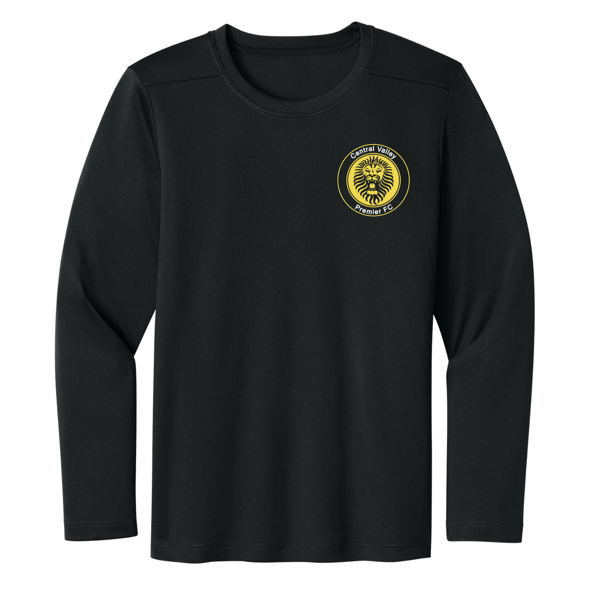 YOUTH UPF 50 CVP Long sleeve Performance Crewneck Yellow/White Logo - Black