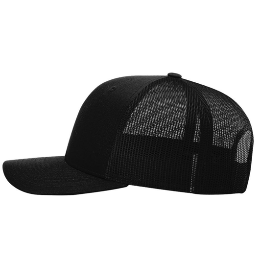 Paseo Aquatics Richardson 5 Panel Premium Patch Trucker - Black