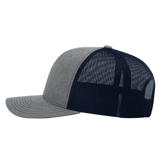 SLO FFA Leather Patch Richardson Trucker Hat - Heather Grey/Navy