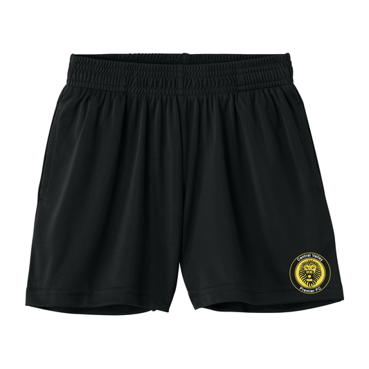 YOUTH Dri Fit Competitor 5" Shorts Yellow/White Logo - Black