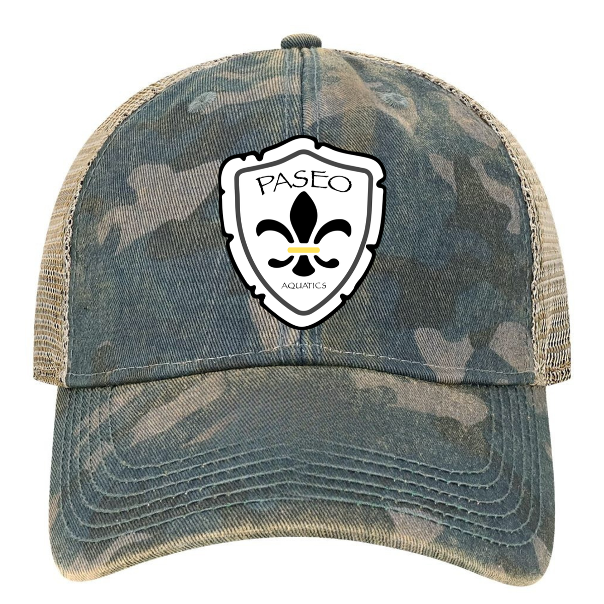 Paseo Aquatics Legacy Premium Patch Old Favorite Trucker - Navy Field Camo