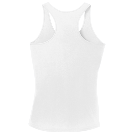 Women's Dri Fit T-Back Dig Deep Logo Tank - White