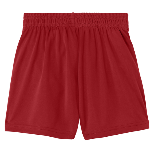 YOUTH Dri Fit Competitor 5" Shorts Black Logo - Deep Red