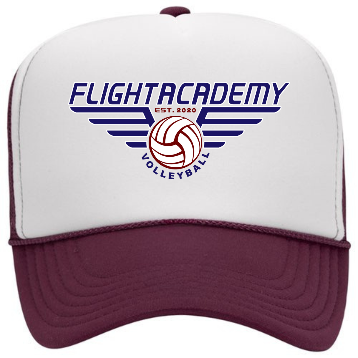 Flight Academy Foam Trucker - White/Maroon