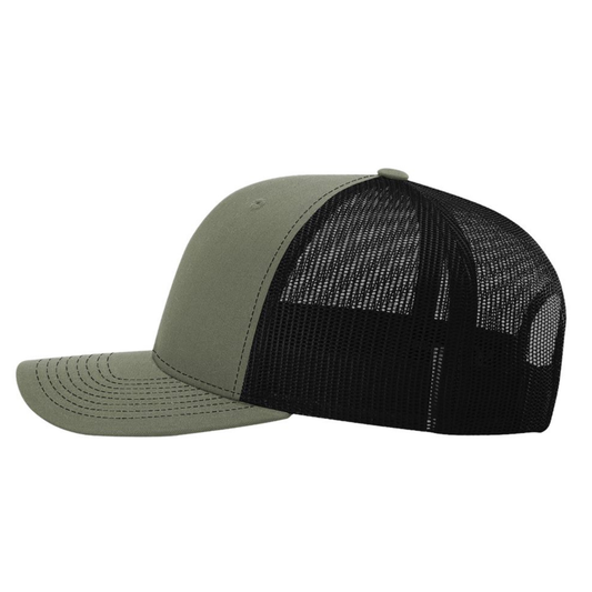 SLO FFA Leather Patch Richardson Trucker Hat - Loden/Black