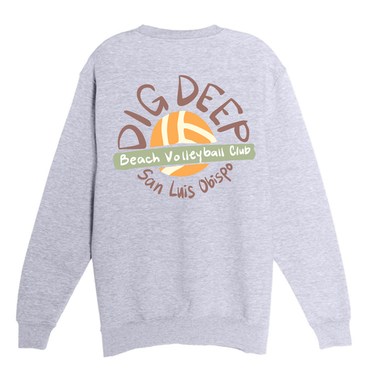 Dig Deep Circle Logo Crewneck - Heather Grey