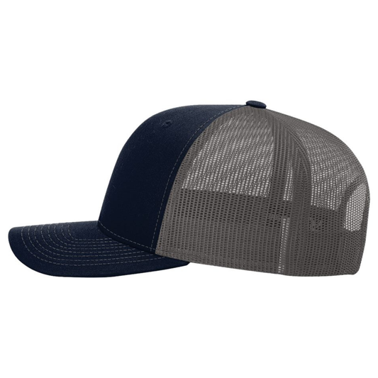 SLO FFA Leather Patch Richardson Trucker Hat - Navy/Charcoal