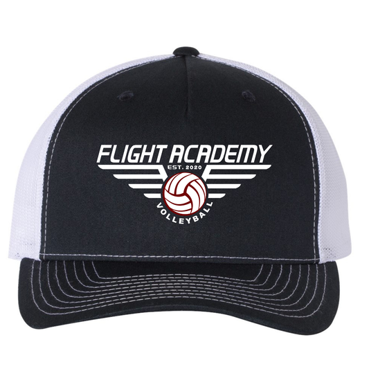 Flight Academy Richardson Whaite/Maroon Logo 5 Panel Trucker - Navyl/White