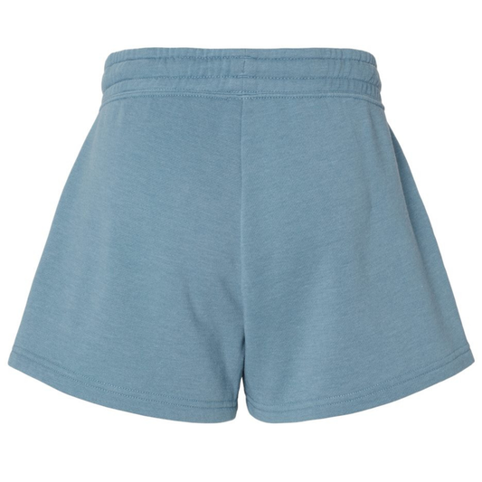 Women's CVP Lightweight Fleece Shorts White Logo - Misty Blue