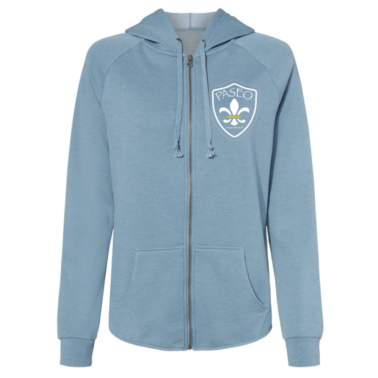 Paseo Aquatics Wave Wash Zip Up Hoodie - Misty Blue