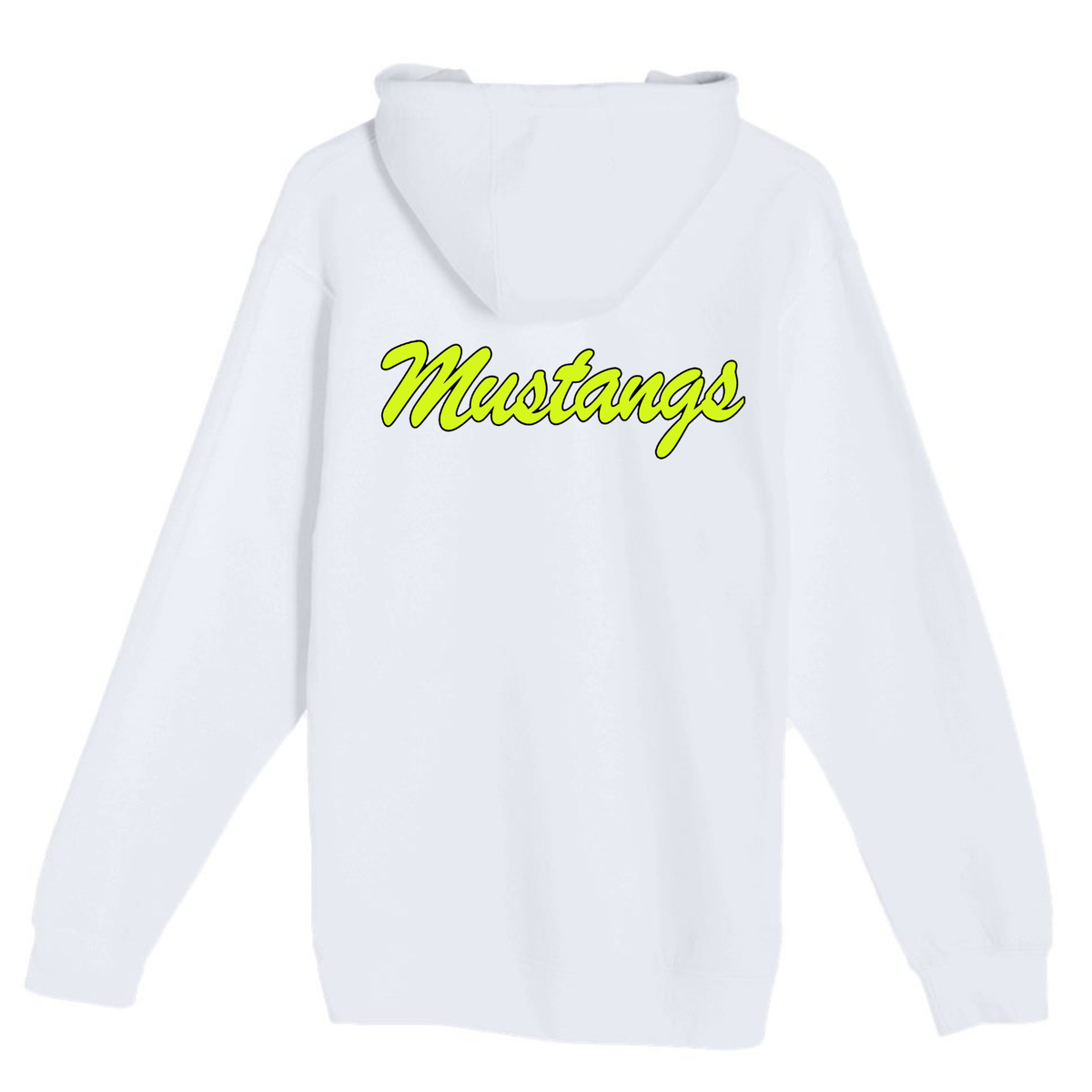 Mustang Baseball Neon "M" Logo Hoodie - White