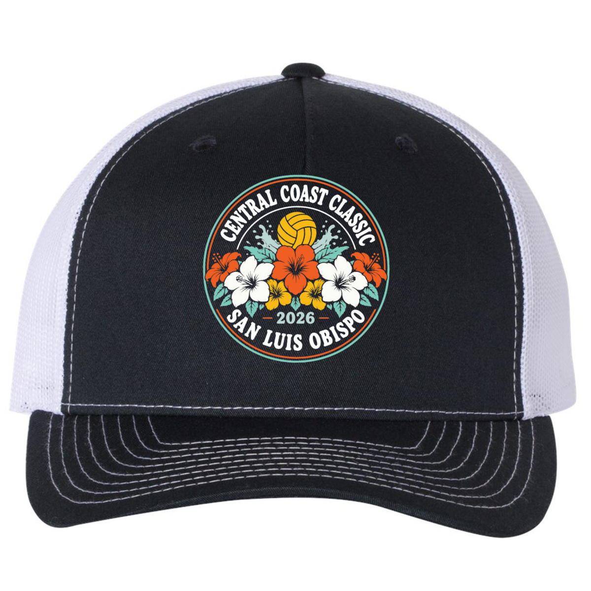 C.C. Classic Water Polo Richardson 5 Panel Trucker - Navy/White