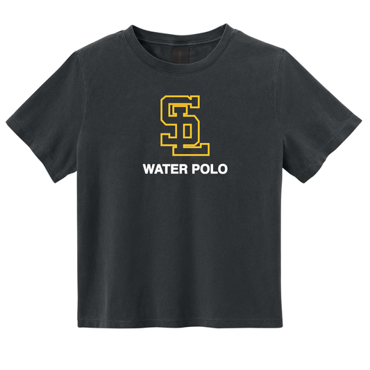 Women's Heavyweight S.L. Logo Garment Dyed Tee - Washed Black