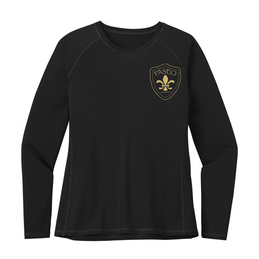 UPF50 Women's Paseo Aquatics Long Sleeve Rashguard - Black