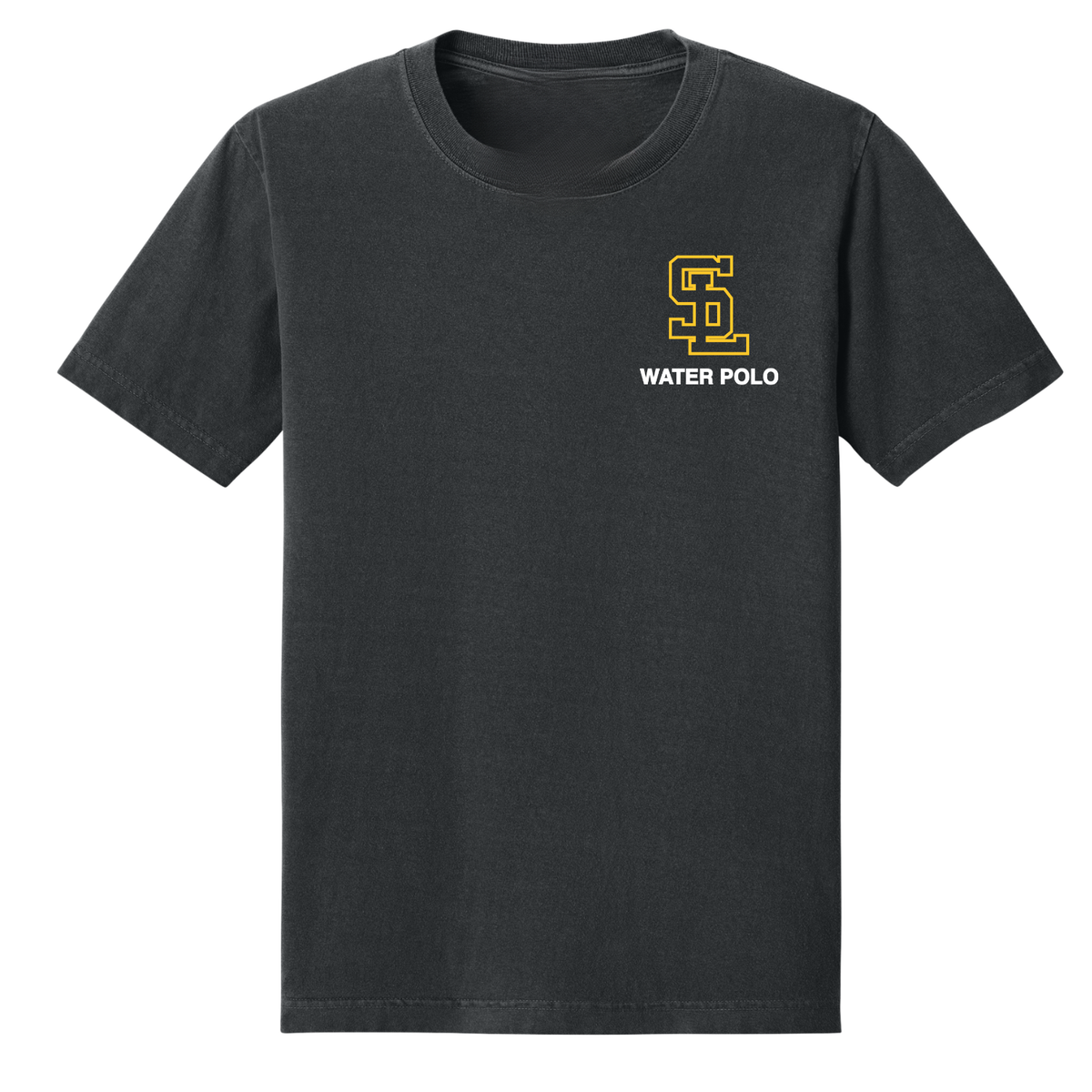 S.L. Water Polo Pocket Logo Garment Dyed Tee - Washed Black