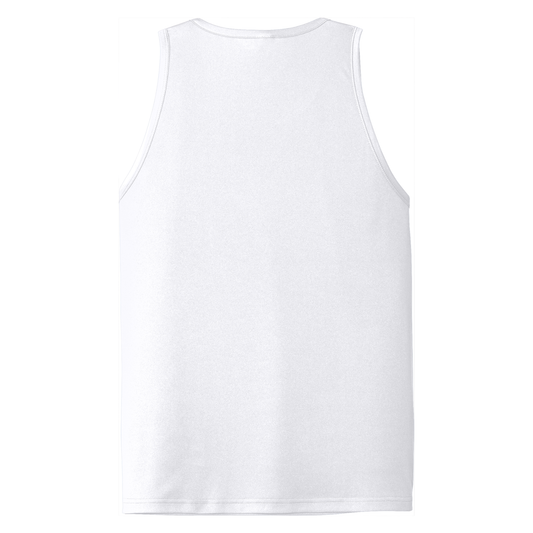 Men's Dri Fit Dig Deep Volleyball Circle Logo Tank - White