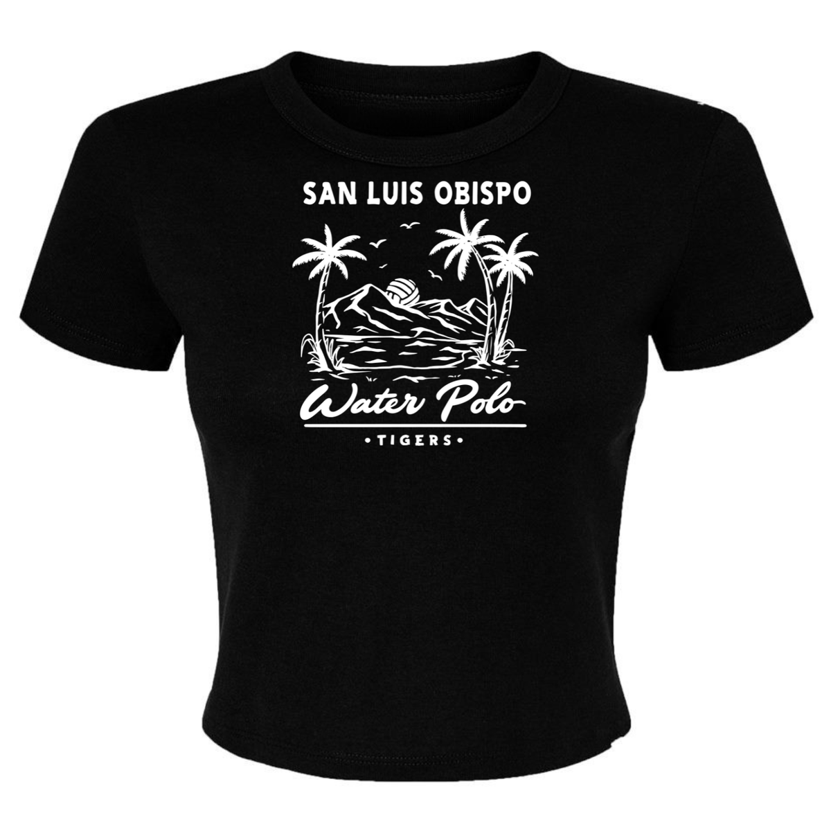 Women's SLO Polo Paradise Micro Rib Baby Tee - Black