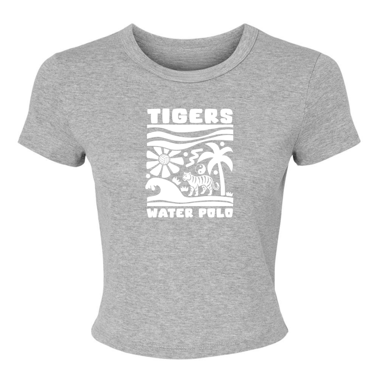 Women's SLO Polo Tiger Jungle Micro Rib Baby Tee - Athletic Heather