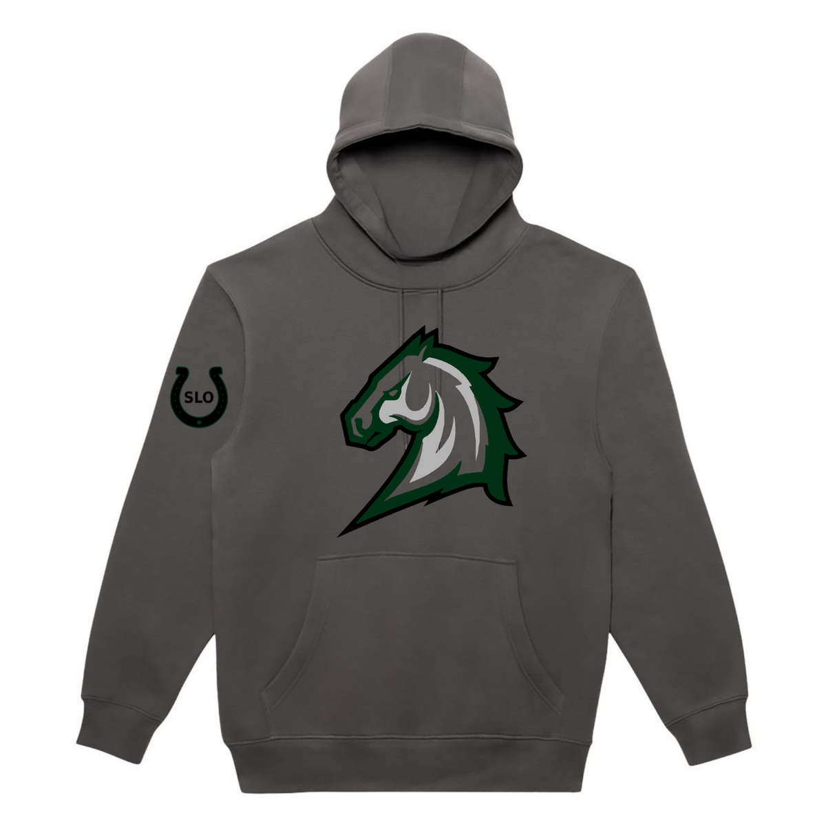 Mustang Baseball Logo Hoodie - Smoke