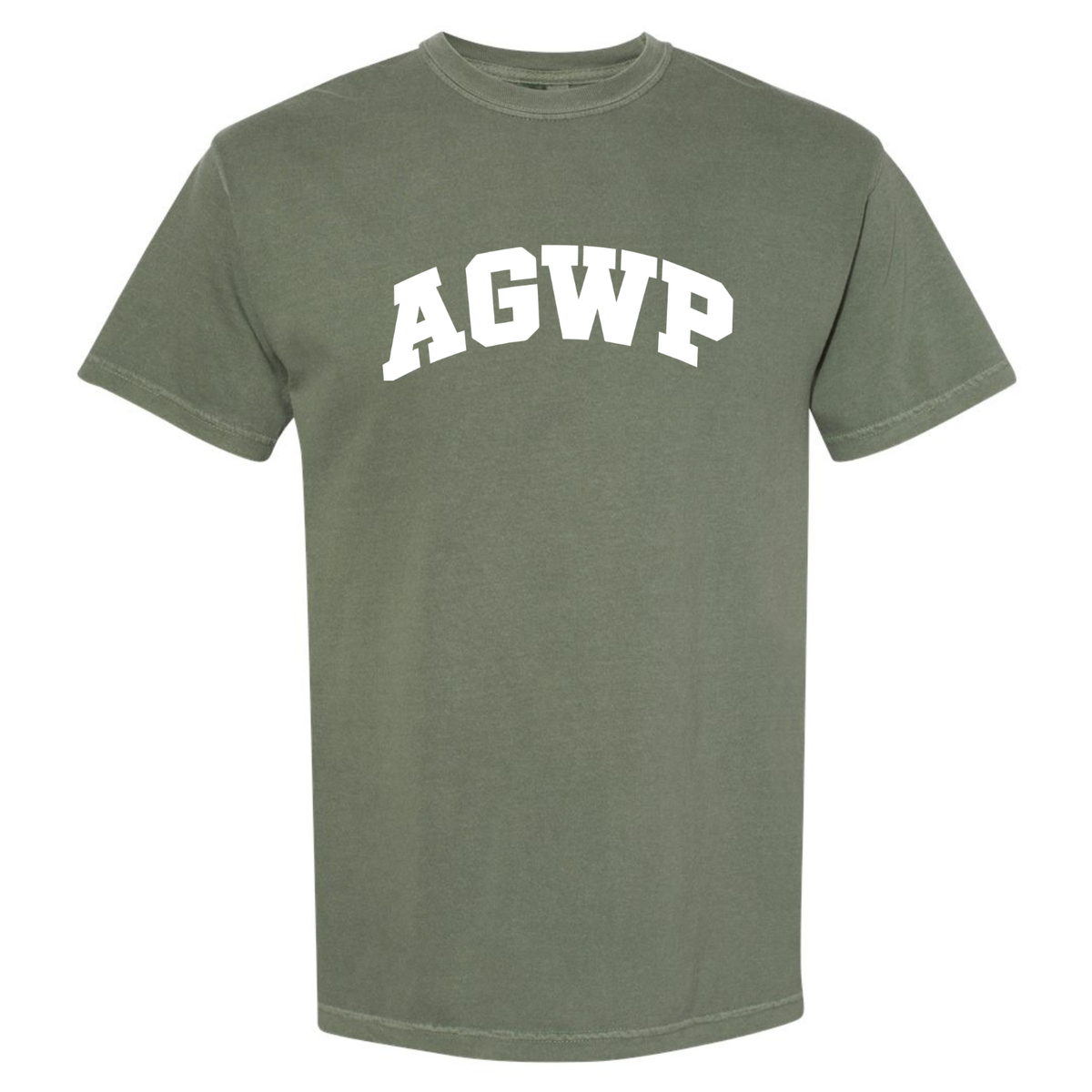 AGWP White Logo Garment Dyed Tee - Moss