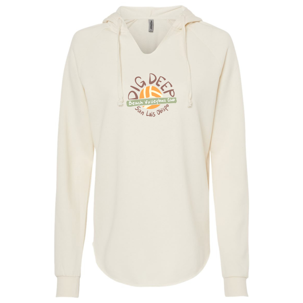 Women's Light Weight Hooded Sweatshirt Circle Logo - Bone