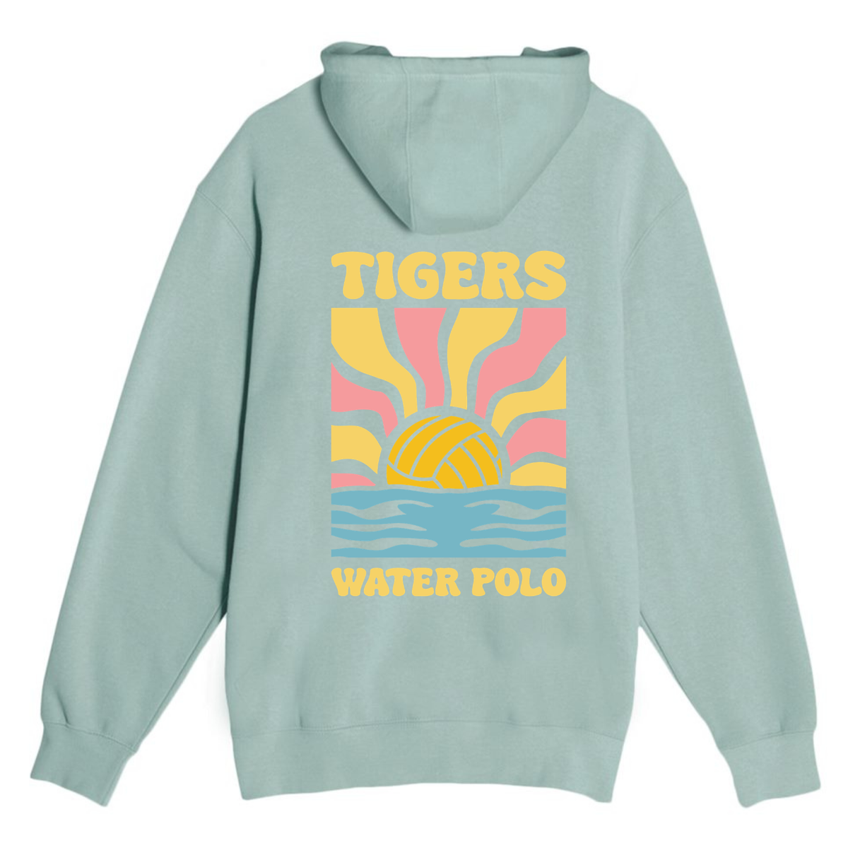 SLO Girls Polo Tiger Sunset Hoodie - Seafoam