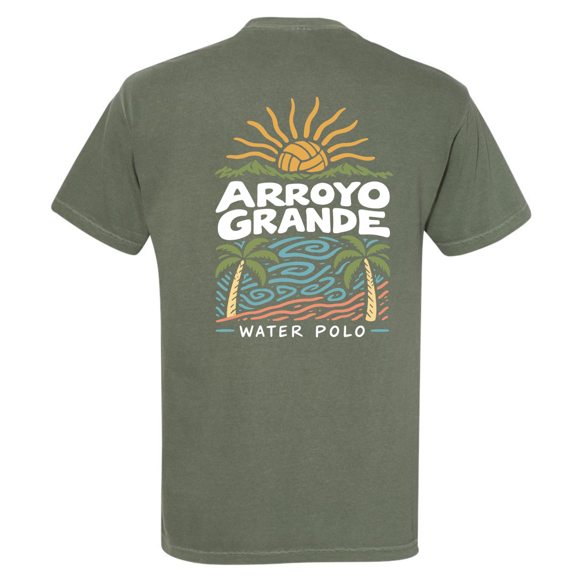 AGWP Garment Dyed Tee Polo Ball Sun - Moss