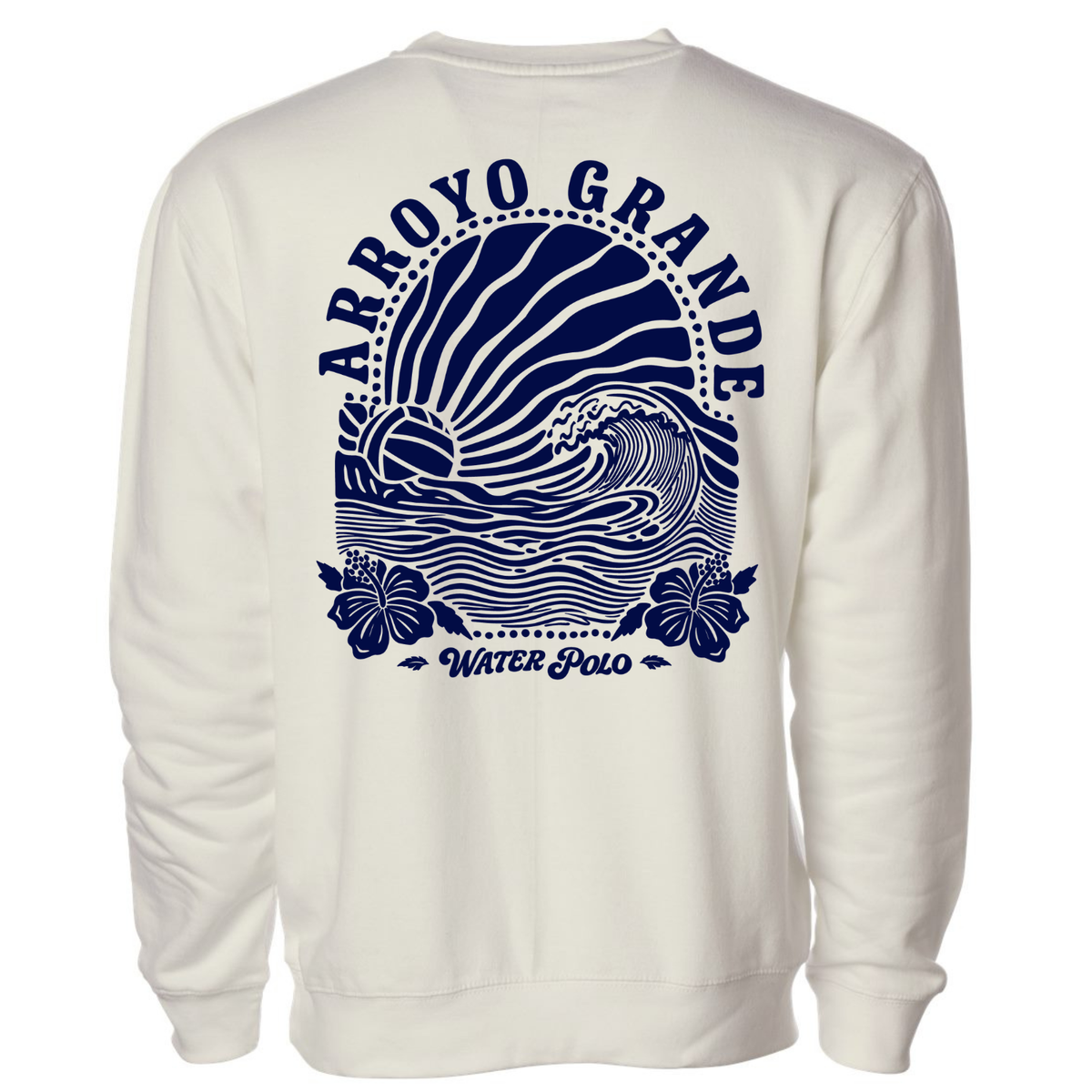 Unisex Midweight Crewneck Sweatshirt AGWP Blue Sun Rays - Ivory