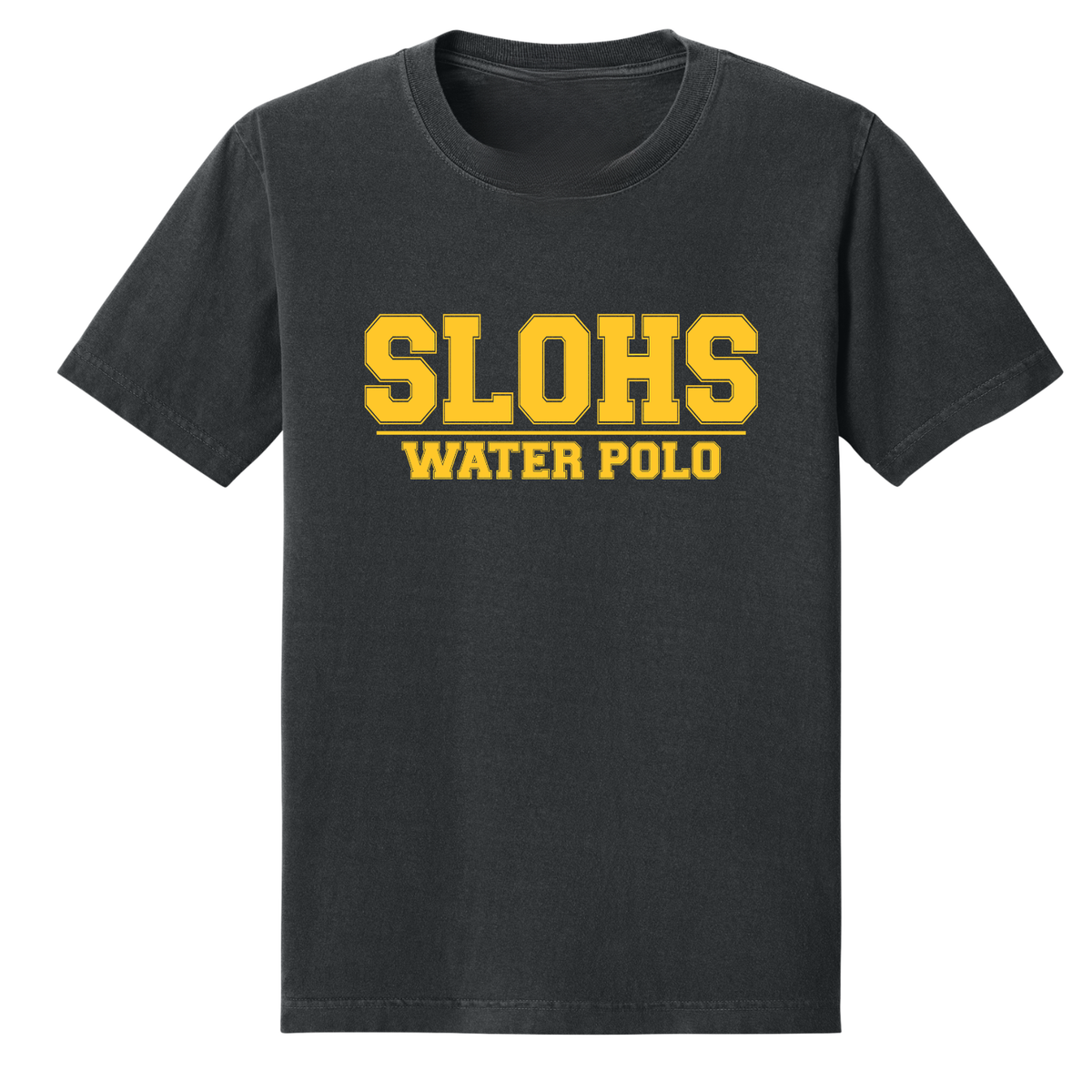 SLOHS Water Polo Logo Garment Dyed Tee - Washed Black