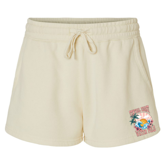 Women's CCWP Hibiscus Logo Lightweight Fleece Shorts - Bone