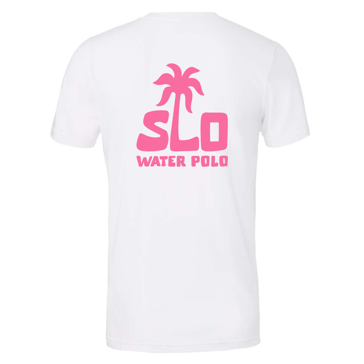 SLO Water Polo Pink Palm Tree Tee - White