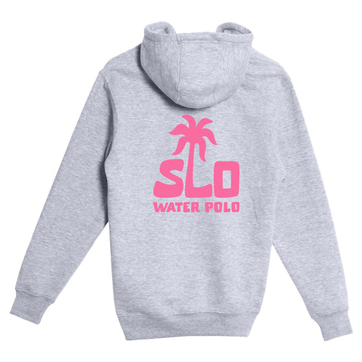 SLO Polo PInk Palm Tree Hoodie - Heather Grey