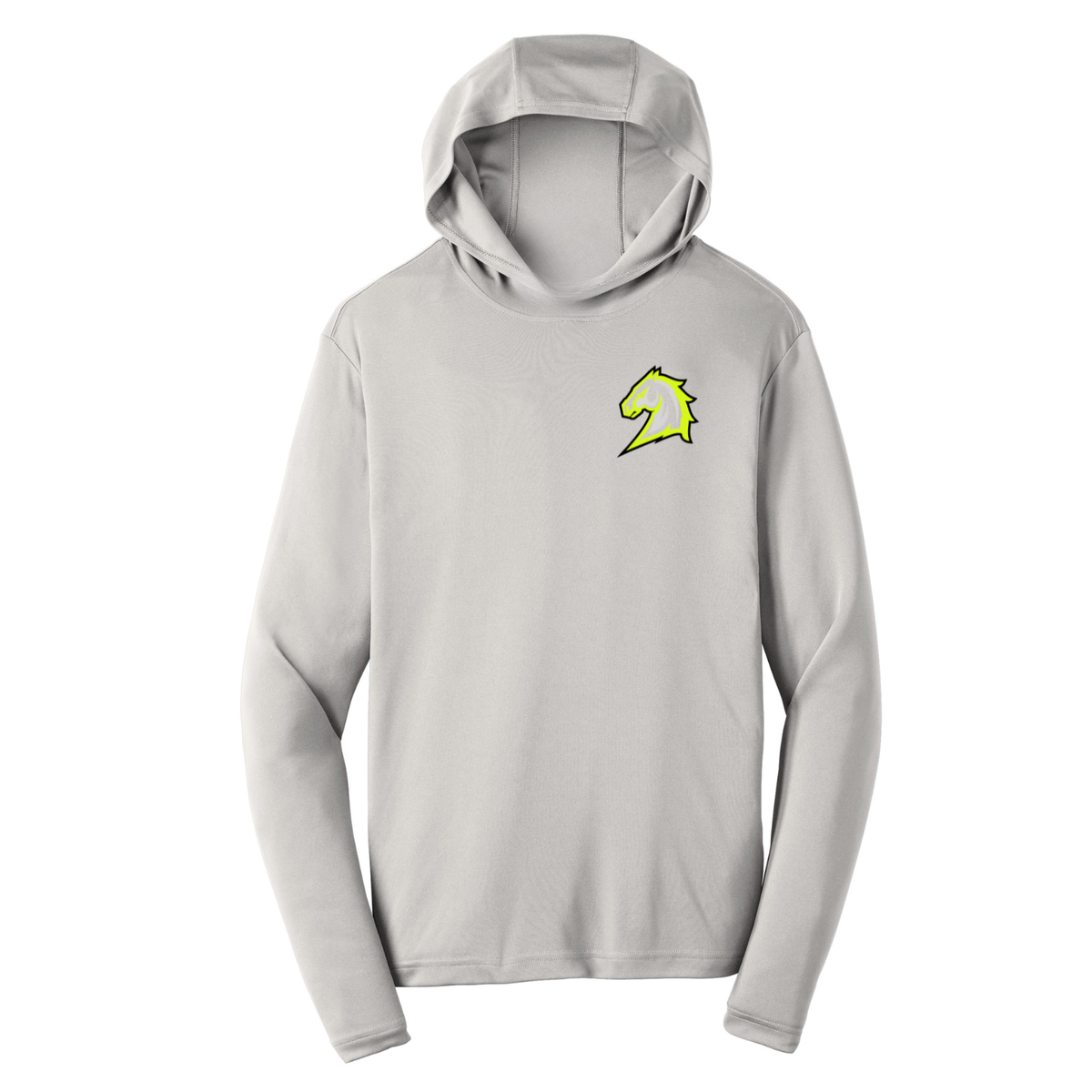 Mustangs Logo Dri Fit Performance Hoodie - Silver