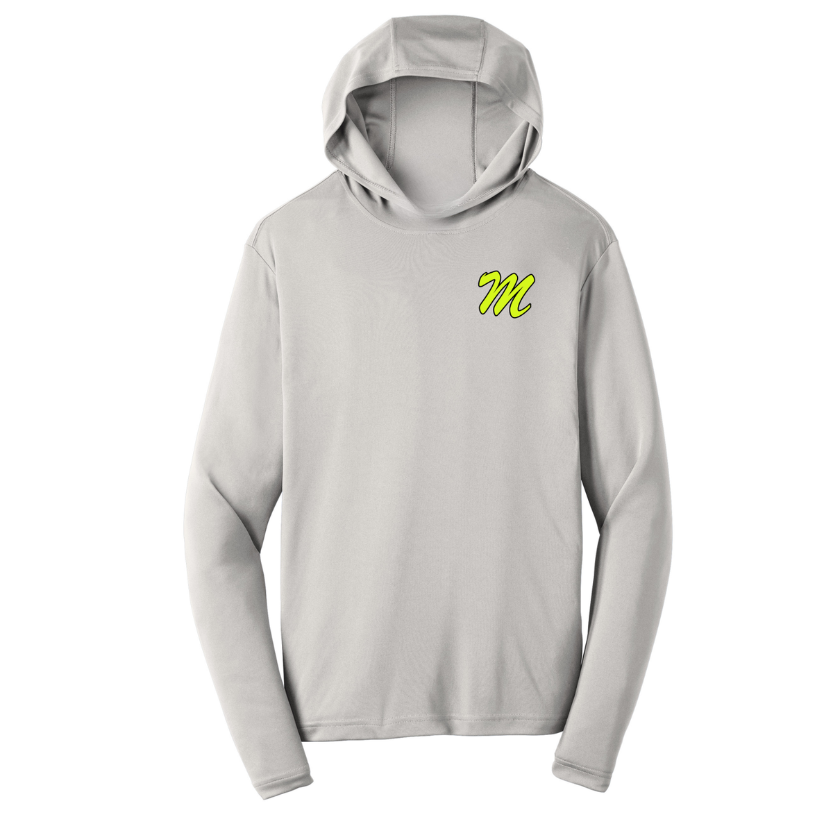 Mustangs Neon "M" Logo Dri Fit Performance Hoodie - Silver