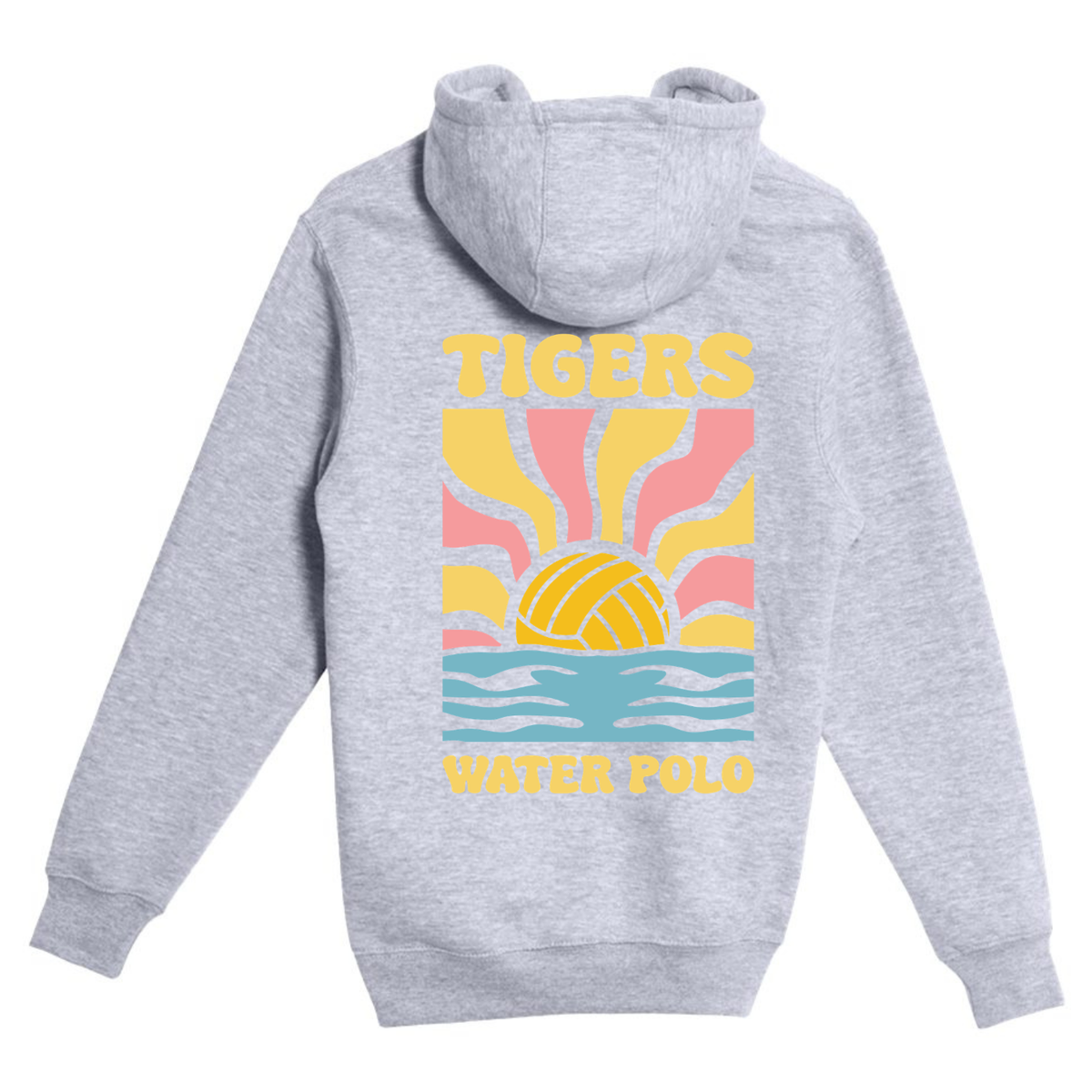 SLO Girls Polo Tiger Sunset Hoodie - Heather Grey