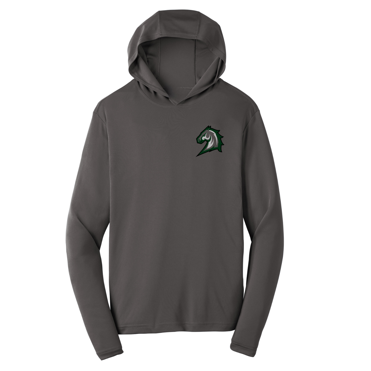 Mustangs Logo Dri Fit Performance Hoodie - Iron Grey