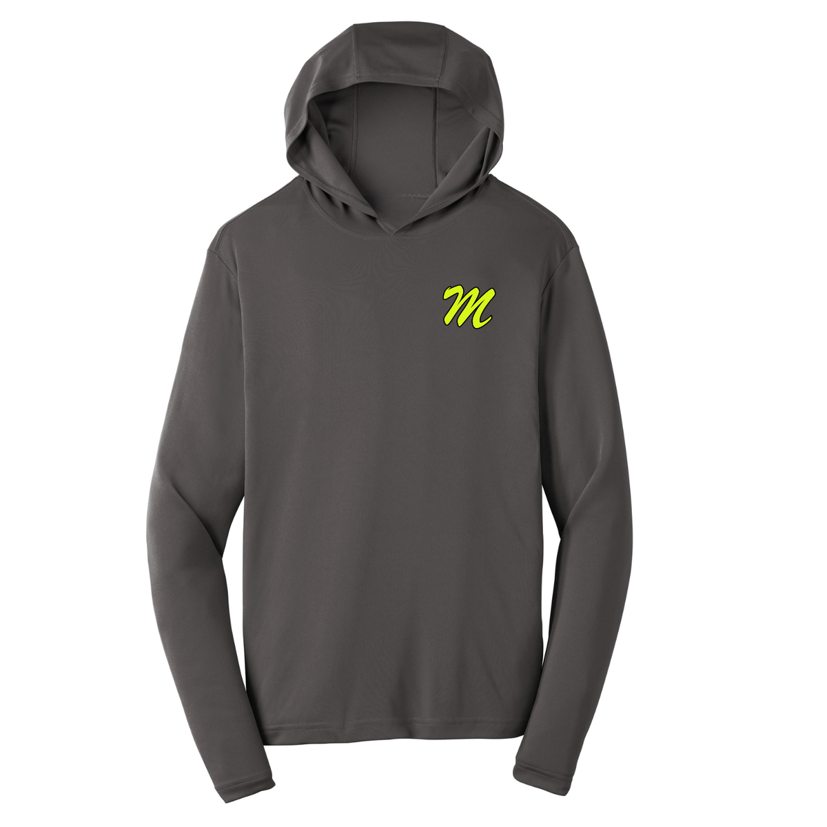 Mustangs Neon "M" Logo Dri Fit Performance Hoodie - Iron Grey