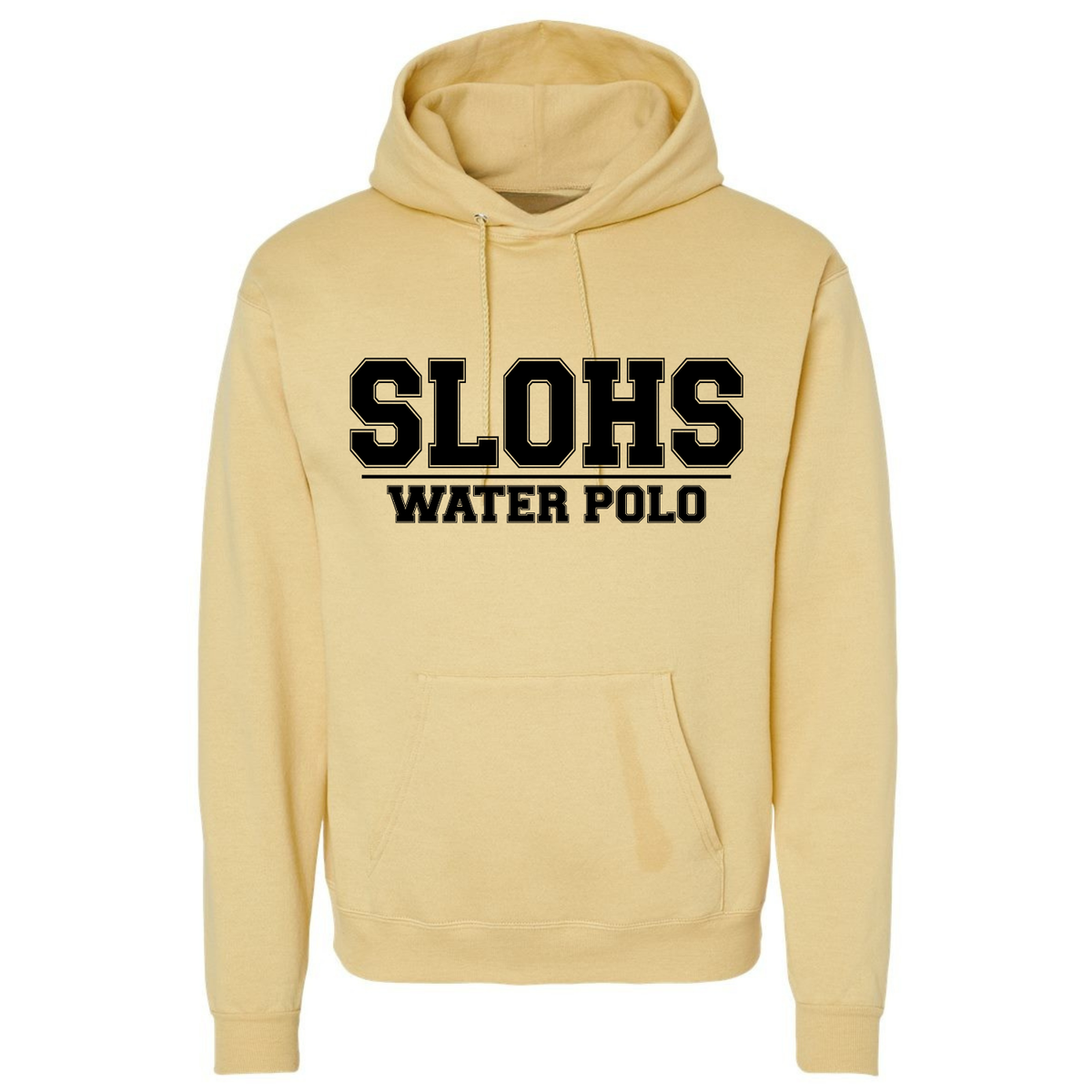 SLOHS Polo (Black Ink) Hoodie - Athletic Gold