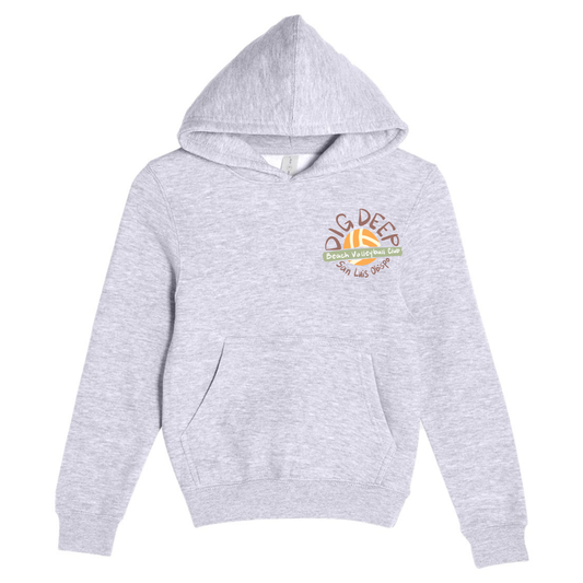 YOUTH Dig Deep Circle Logo Hoodie - Heather Grey