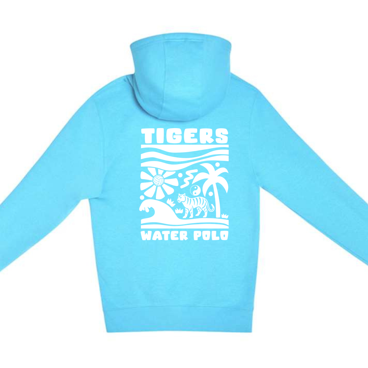 SLO Girls Polo Tiger Jungle Hoodie - Ocean Blue