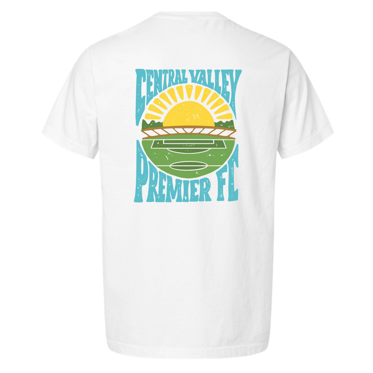 Unisex CVP Heavyweight Garment-Dyed Tee Sunset Logo - White