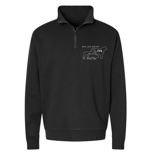 Unisex SLO FFA Fleece 1/4 Zip Pullover - Black