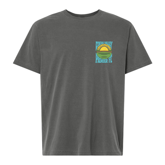 Unisex CVP Heavyweight Garment-Dyed Tee Sunset Logo - Washed Charcoal